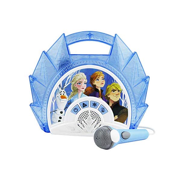 アナと雪の女王2 カラオケ ラジカセ 光る 歌う 音楽 おもちゃ グッズ Frozen 2 Sing Along Boombox with Microphone, Built in Music, Flashing Lights, Real Working Mic for Kids Karaoke Machine, Connects Mp3 Player Aux in Audio Device