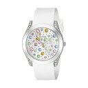 QX rv GUESS U1059L1 EHb` v GUESS Silver-Tone and White Jeweled Watch