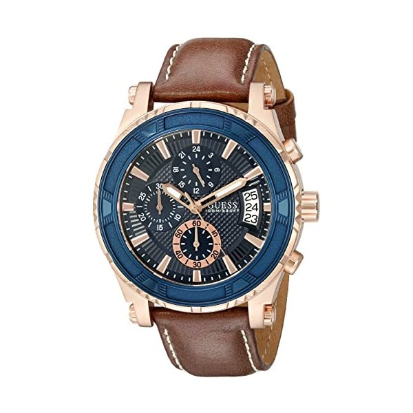 ゲス 腕時計 GUESS U0673G3 メンズ 男性用 ウォッチ 時計 GUESS Men's Brown and Rose Gold-Tone Leather Sport Watch