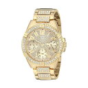 QX rv GUESS U1156L2 EHb` v GUESS Gold-Tone Stainless Steel Crystal Watch with Day, Date + 24 Hour Military/Int'l Time. Color: Gold-Tone (Model: U1156L2)