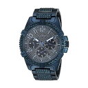 QX rv GUESS U0799G6 EHb` v GUESS Stainless Steel Iconic Blue Crystal Embellished Bracelet Watch with Day, Date + 24 Hour Military/Int'l Time. Color: Blue (Model: U0799G6)