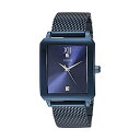 QX rv GUESS U1074G2 EHb` v GUESS Rectangular Stainless Steel Blue Ionic Plated Mesh Bracelet Watch Genuine Diamond Dial. Color: Iconic Blue (Model: U1074G2)