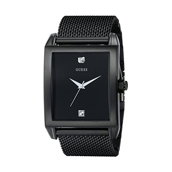 ゲス 腕時計 GUESS U0298G1 ウォッチ 時計 GUESS Mesh Black Ionic Plated Rectangular Genuine Diamond Watch. Color: Black (Model: U0298G1)