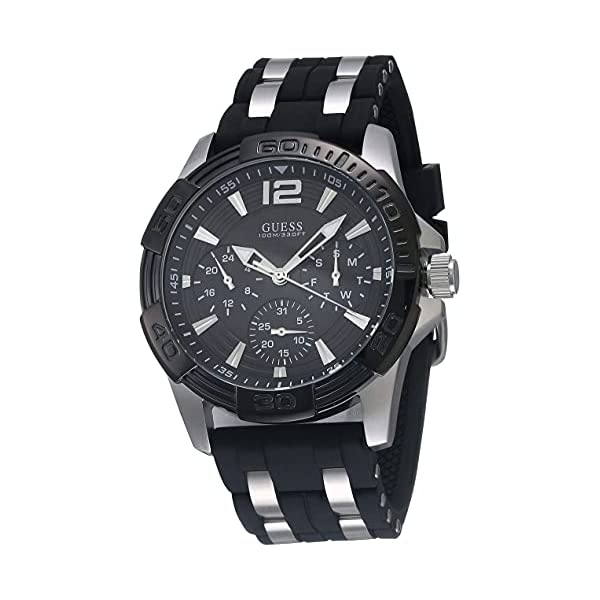 ゲス ゲス 腕時計 GUESS W0366G1 メンズ 男性用 ウォッチ 時計 GUESS Men's W0366G1 Black Multi-Function Sporty Watch with Silver Interlinks