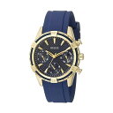 QX rv GUESS U0562L2 fB[X p EHb` v GUESS Women's U0562L2 Sporty Gold-Tone Stainless Steel Watch with Blue Dial, Crystal-Accented Bezel and Silicone Strap Buckle