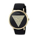 ゲス 腕時計 GUESS U1161G1 ウォッチ 時計 GUESS Iconic Studded Black and Gold-Tone Logo Silicone Watch. Color: Black (Model: U1161G2)