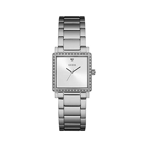 ゲス 腕時計 GUESS レディース 女性用 ウォッチ 時計 GUESS Factory Women's Silver-Tone Square Analog Wrist Bracelet Watch