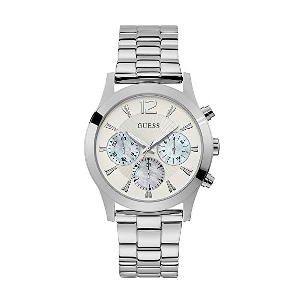  ӻ GUESS W1295L1 ǥ  å  GUESS Women's Skylar Quartz Watch with Stainless Steel Strap, Silver, 20 (Model: W1295L1)