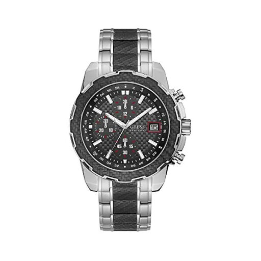 ゲス 腕時計 GUESS ウォッチ 時計 GUESS Factory Silver-Tone and Black Chronograph Watch ゲス 腕時計 GUESS ウォッチ 時計 GUESS Factory Silver-Tone and Black Chronograph Watch