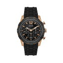 ゲス 腕時計 GUESS ウォッチ 時計 GUESS Factory Black and Rose Gold-Tone Silicone Watch