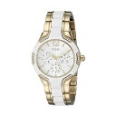 ゲス 腕時計 GUESS U0556L2 レディース 女性用 ウォッチ 時計 GUESS Women's U0556L2 Sporty Gold-Tone Watch with White Dial , Crystal-Accented Bezel and White Center Link Pilot Buckle