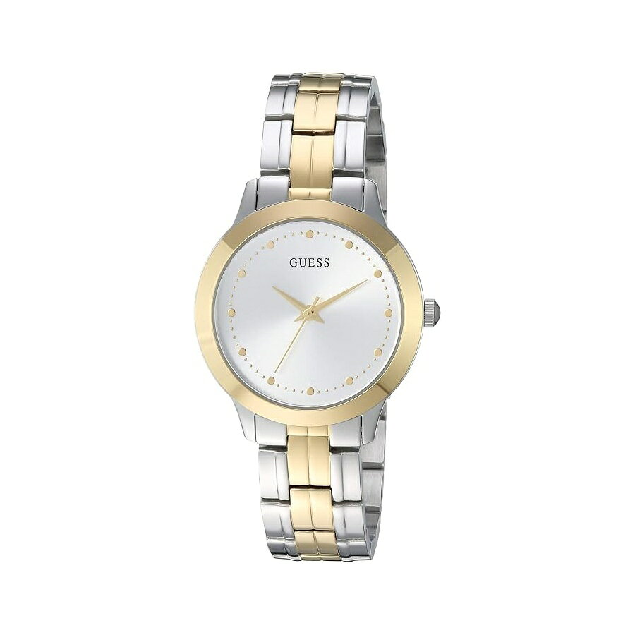 他の ゲス はこちら Guess Women's Analog Dress Watch Stainless Steel Case Stainless Steel Bracelet 30M Water Resistanceゲス レディース アナログドレスウォッチ ステンレススチールケース ステンレススチールブレスレット 30M耐水性発送までの目安5〜15日　営業日以内に発送※12月、連休等は物流が混雑し、遅延する場合がございます。予めご了承ください。 商　品　情　報 メーカー Sequel International 商品名（英語） Guess Women's Analog Dress Watch Stainless Steel Case Stainless Steel Bracelet 30M Water Resistance 商品名（翻訳） ゲス レディース アナログドレスウォッチ ステンレススチールケース ステンレススチールブレスレット 30M耐水性 商品詳細 ・シルバートーンのダイヤル・特徴: ゴールドトーンのダイヤルマーカー + 秒針・時計を傷から守る耐久性のあるミネラルクリスタルを備えた 30 MM のケースサイズ・ポリッシュ仕上げのステンレススチール + ゴールドトーンのケース・パイロットバックル付きのポリッシュ仕上げのゴールドトーンとステンレススチールのブレスレットクロージャー・水深30メートル/100フィートまでの耐水性 ※メーカーより頂いた商品説明を翻訳しております。翻訳による差異はご了承ください。 ◆ 様々なギフトシーンにぴったりの商品を豊富に取り揃えております ◆ プレゼント　ギフト　クリスマス　母の日　父の日　記念日　誕生日　お誕生日　誕生日プレゼント　敬老の日　記念品　結婚記念日　メモリアルギフト　お祝い　出産祝い　結婚式　結婚祝い　御祝　披露宴　引き出物　引出物　ウェディングギフト　ブライダルギフト　景品　賞品　コンペ景品　ゴルフコンペ　粗品　お中元　御中元　お歳暮　御歳暮　残暑見舞い　引越し　引っ越し祝い　引越し祝い　贈答品　入園祝い　入学祝い　卒業祝い　成人式　就職祝い　昇進祝い　定年退職記念　還暦祝い　卒業記念品　内祝　お返し　お礼　御礼　お祝い返し