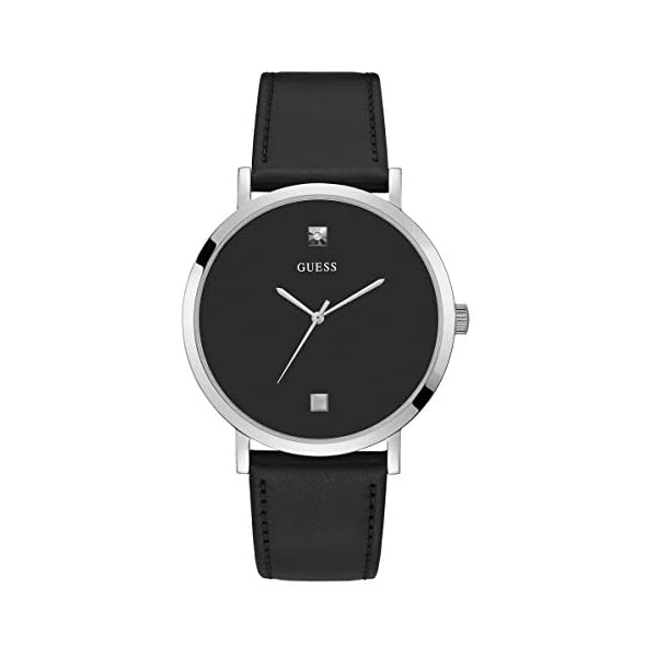 ゲス 腕時計 GUESS GW0009G1 メンズ 男性用 ウォッチ 時計 GUESS Men's Stainless Steel Analog Watch with Leather Calfskin Strap, Black, 16 (Model: GW0009G1)
