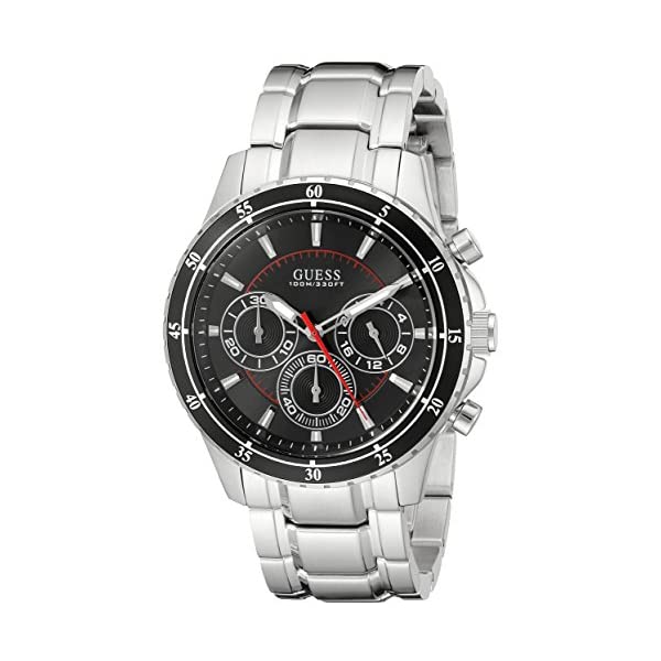 ゲス 腕時計 GUESS U0676G1 メンズ 男性用 ウォッチ 時計 GUESS Men's U0676G1 Silver-Tone Chronograph Watch with Black Dial