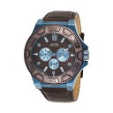 QX rv GUESS W0674G5 Y jp EHb` v Guess Men's Force 45mm Brown Leather Band Steel Case Quartz Analog Watch W0674G5