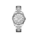 QX rv GUESS EHb` v GUESS Factory Silver-Tone Multifunction Crystal Watch