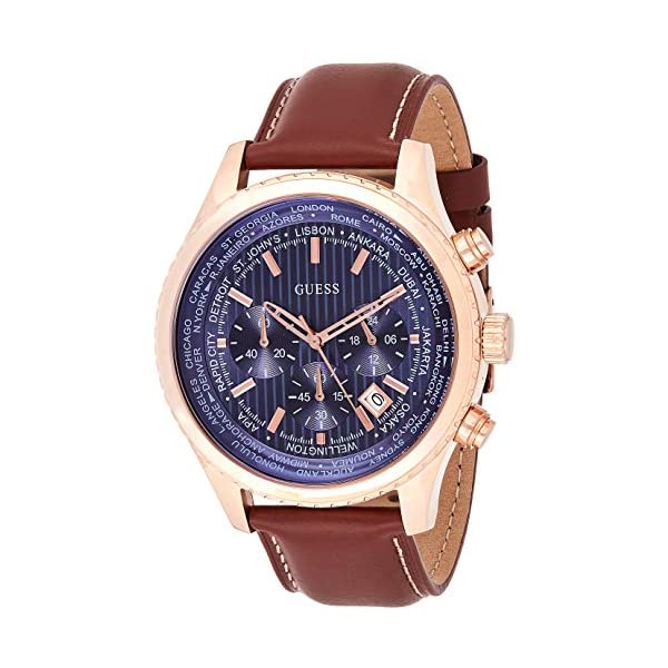 ゲス 腕時計 GUESS W0500G1 メンズ 男性用 ウォッチ 時計 GUESS Men's W0500G1 Honey Brown Chronograph Watch with Blue Dial & Date Function