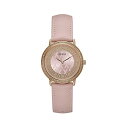 QX rv GUESS W0032L7 fB[X p EHb` v Guess Sparkling Pink Womens Analog Quartz Watch with Leather Bracelet W0032L7