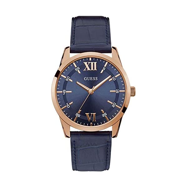 OMEGA - ゲス 腕時計 メンズ 男性用 GUESS W1307G2 時計 ウォッチ GUESS Men's 42mm Blue Leather Band Steel Case Quartz Analog Watch W1307G2