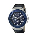 QX rv Y jp GUESS W0040G7 v EHb` Guess Men's W0040G7 Stainless Steel Blue Genuine Leather Multi-Function Watch