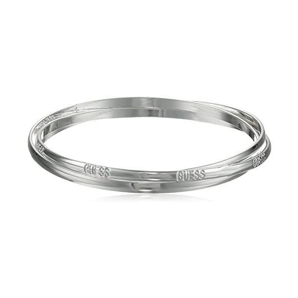 ゲス 3ピース 3連 ブレスレット バングル アクセサリー グッズ GUESS 86016443 GUESS "Basic" Silver 3 Piece Interlocking Bangle Bracelet