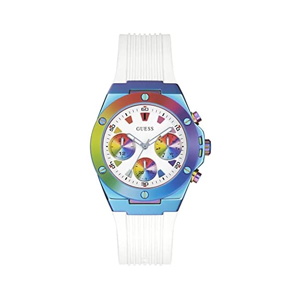 ゲス 腕時計 レディース 女性用 GUESS GW0030L6 時計 ウォッチ GUESS Women's Stainless Steel Quartz Watch with Silicone Strap, Multicolor, 20 (Model: GW0030L6)