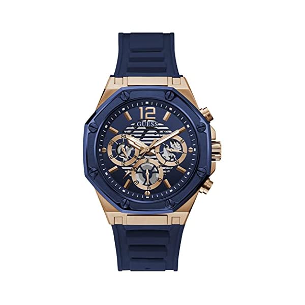 楽天i-selectionゲス 腕時計 メンズ 男性用 GUESS GW0263G2 時計 ウォッチ GUESS Men's Stainless Steel Quartz Watch with Silicone Strap, Blue, 22 （Model: GW0263G2）