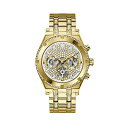 QX rv GUESS GW0261G2 v EHb` Gold-Tone Rhinestone Multifunction Watch