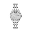 QX rv GUESS GW0254L1 v EHb` Silver-Tone Rhinestone Analog Watch