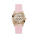 QX rv GUESS GW0109L2 v EHb` Rose Gold-Tone Crystal Analog Watch