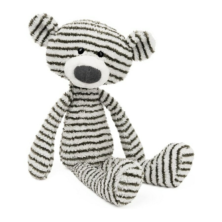 Rakuten - ガンド ストライプ テディベアのぬいぐるみ 対象年齢 1 歳以上 ブラック/ホワイト 15 インチ GUND Toothpick Stripes, Teddy Bear Stuffed Animal for Ages 1 and Up, Black/White, 15”