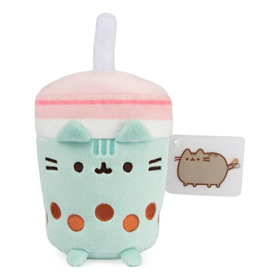 ガンド プシーン ティーカップ ぬいぐるみ 猫のぬいぐるみ 対象年齢8歳以上 グリーン/ピンク 6インチ GUND Pusheen Boba Tea Cup Plush Cat Stuffed Animal for Ages 8 and Up, Green/Pink, 6”