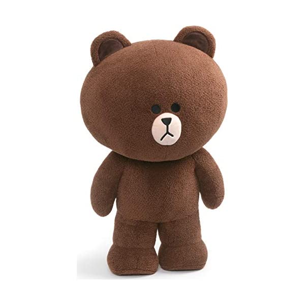 ガンド ラインフレンズ LINEフレンズ 大きい ぬいぐるみ ブラウン グッズ GUND LINE Friends Jumbo Brown Standing Plush Stuffed Animal Bear, Brown, 23