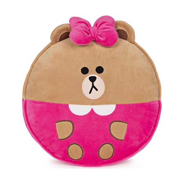 Kh CtY LINEtY ʂ `R ObY {fB[s[  NbV GUND LINE Friends Choco Round Body Pillow Soft Plush, Brown and Pink, 12h