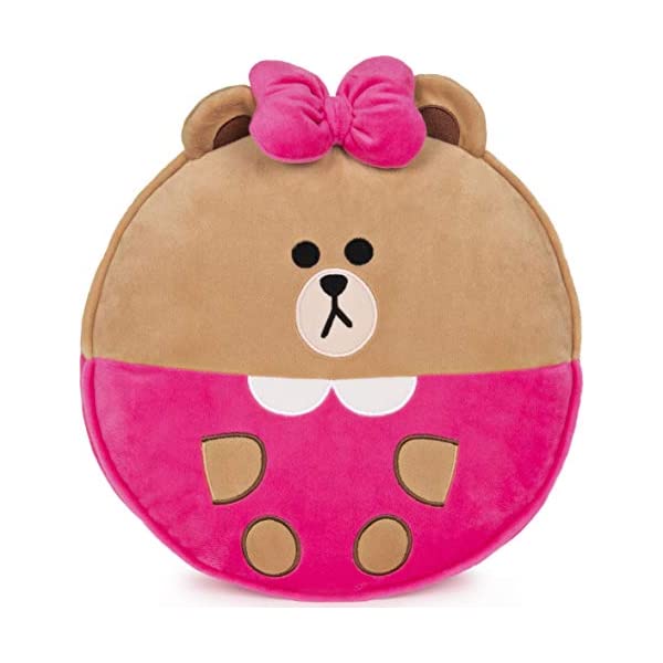 ガンド ラインフレンズ LINEフレンズ ぬいぐるみ チョコ グッズ ボディーピロー 枕 クッション GUND LINE Friends Choco Round Body Pillow Soft Plush, Brown and Pink, 12”