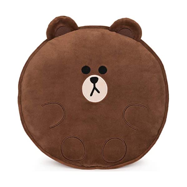 ガンド ラインフレンズ LINEフレンズ ぬいぐるみ ブラウン グッズ ボディーピロー 枕 クッション GUND LINE Friends Brown Round Pillow Soft Plush, 12