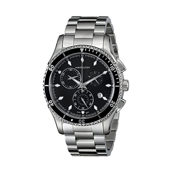 ϥߥȥ ӻ å Hamilton H37512131 㥺ޥ Υ   Hamilton Men's H37512131 Jazzmaster Seaview Black Chronograph Dial Watch