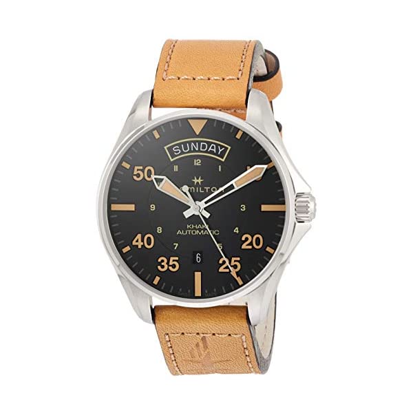 ハミルトン 腕時計 ウォッチ Hamilton H64645531 カーキ アビエーション メンズ 男性用 Hamilton H64645531 Khaki Aviation Day Date Men's Watch Tan Leather 42mm