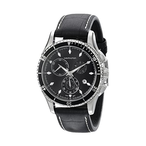 ϥߥȥ ӻ å Hamilton H37512731 㥺ޥ Υ   Hamilton Men's H37512731 Jazzmaster Seaview Black Chronograph Dial Watch