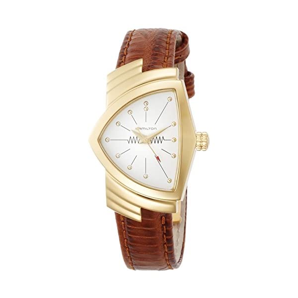 ハミルトン 腕時計 ウォッチ Hamilton H24101511 ベンチュラ レディース 女性用 H24101511 Hamilton Ventura Womens Watch Rose Gold PVD Case White Dial Brown Leather NEW