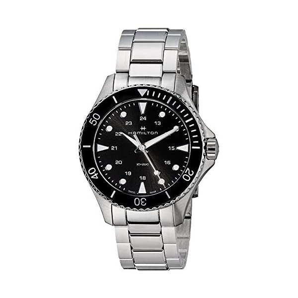 ハミルトン 腕時計 ウォッチ Hamilton H82201131 カーキ ネイビー クォーツ Hamilton Khaki Navy Scuba Quartz Black Dial Silver Steel Bracelet Watch H82201131