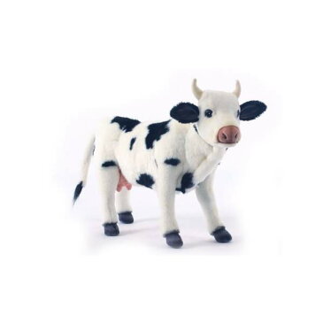 ハンサ ウシ 牛 ブラック 黒 ホワイト 白 ぬいぐるみ Hansa Cow Plush, Black/White