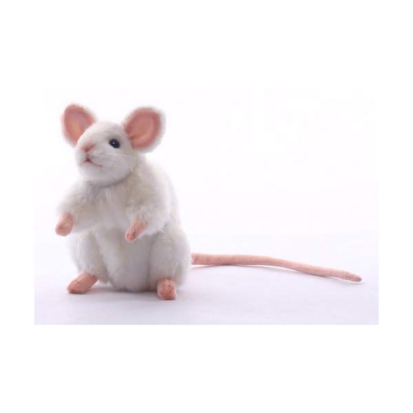 ハンサ ネズミ 鼠 ねずみ ホワイト 白 ぬいぐるみ 6インチ Hansa White German Mouse Plush Animal Toy, 6