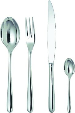 Alessi アレッシィ Caccia Cutlery フォーク、ナイフ、スプーン ギフトセット, 24点セット (LCD01S24)