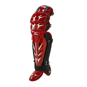 USAミズノ 最新仕様 サムライG3 硬式用 キャッチャーレガーズ レッド/ブラック Mizuno Samurai G3 15.5-Inch Shin Guards (Red/Black)