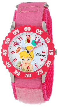 ディズニー 腕時計 キッズ 時計 子供用 ピーターパン ティンカーベル Disney Kids' W000925 Tinker Bell Stainless Steel Time Teacher Pink Bezel Pink Camo Nylon Strap Watch