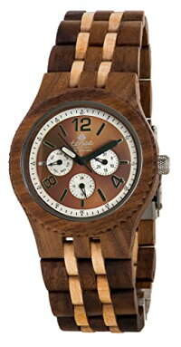 TenseAdventureVernonTripleDialMultifunctionJumboWalnutMapleWoodWatchJ5203WMBr