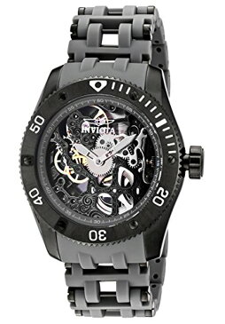 インビクタ 時計 インヴィクタ メンズ 腕時計 Invicta Men's 1264 Sea Spider Mechanical Skeleton Dial Black Polyurethane Watch