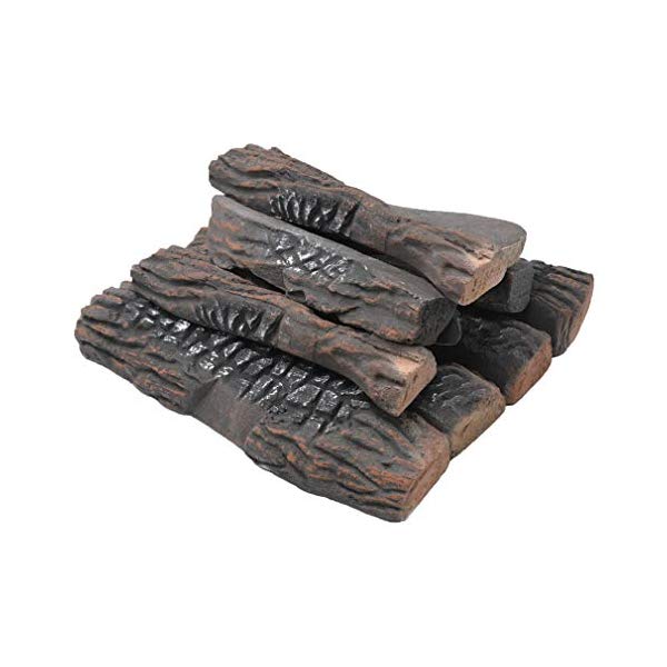 楽天i-selectionセラミックウッドログ レプリカ 薪 暖炉 Stanbroil Fireplace 10 Piece Set of Ceramic Wood Logs for All Types of Ventless, Gel, Ethanol, Electric,Gas Inserts, Propane, Indoor or Outdoor Fireplaces & Fire Pits