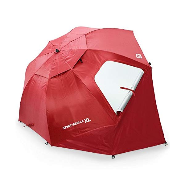 スポーツブレラ アンブレラ型ポータブルシェルター レッド 日よけ レジャー アウトドア スポーツ観戦 Sport-Brella XL Vented SPF 50+ Sun and Rain Canopy Umbrella for Beach and Sports Events (9-Foot) red